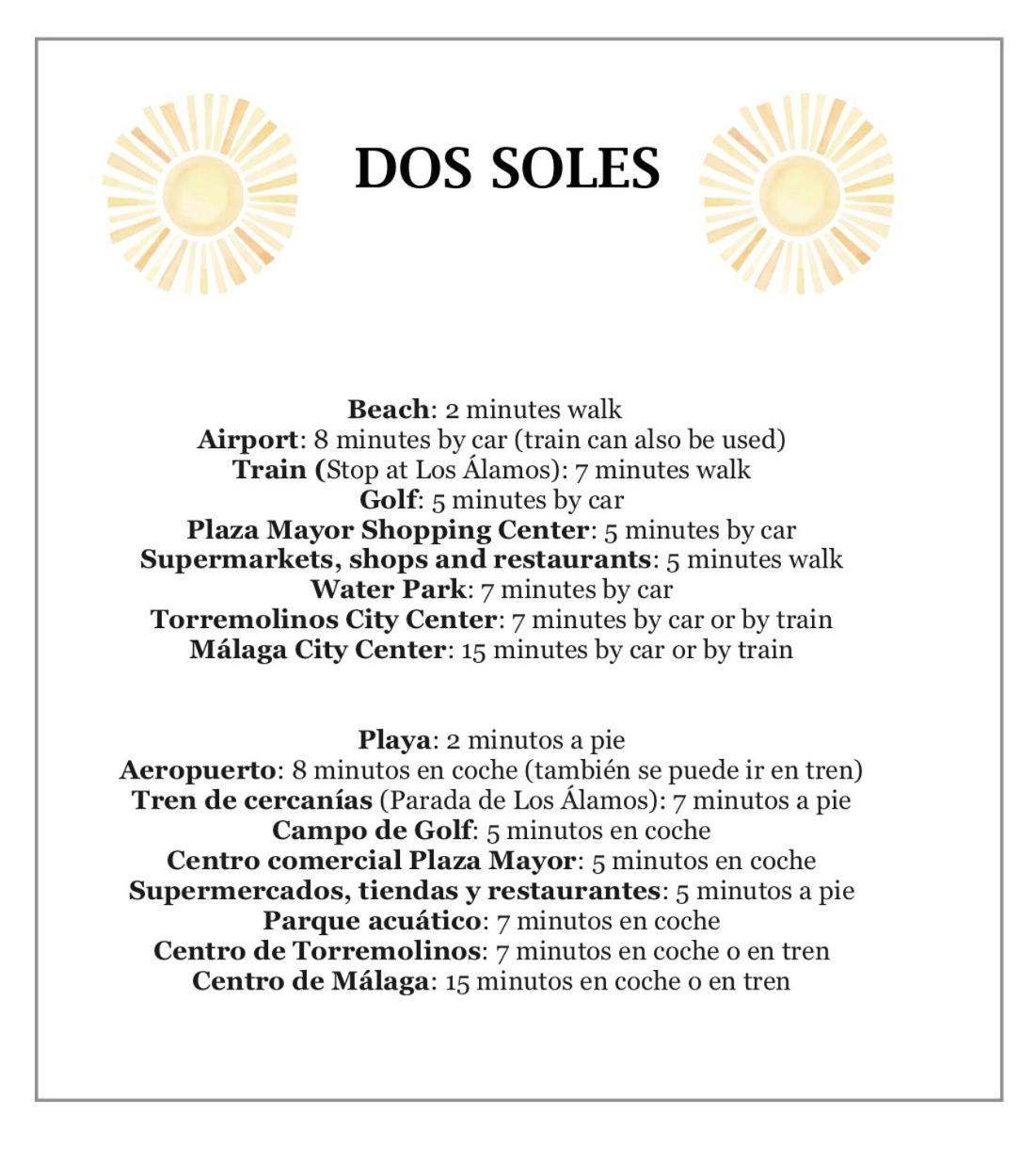 Dos Soles - Only 100 Meters From Beach 托雷莫利诺斯 外观 照片